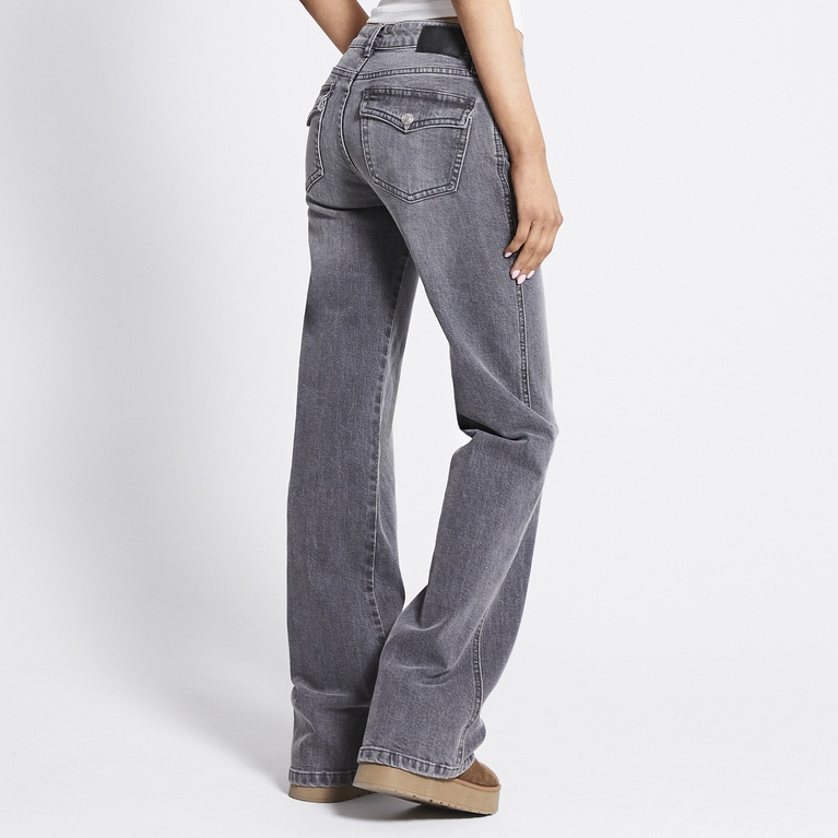 Back pocket bootcut jeans "90's Boot" Grey